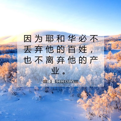 Picture 07 - 诗 篇 94:14 CUVS - 因 为 耶 和 华 必 不 丢 弃 他 的 百 - Bible Verse Picture
