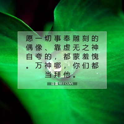 Picture 07 - 诗 篇 97:7 CUVS - 愿 一 切 事 奉 雕 刻 的 偶 像 、 靠 - Bible Verse Picture