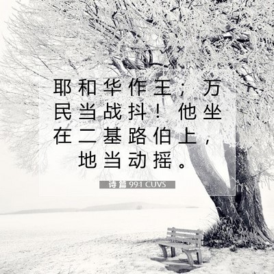 Picture 07 - 诗 篇 99:1 CUVS - 耶 和 华 作 王 ； 万 民 当 战 抖 ！ - Bible Verse Picture