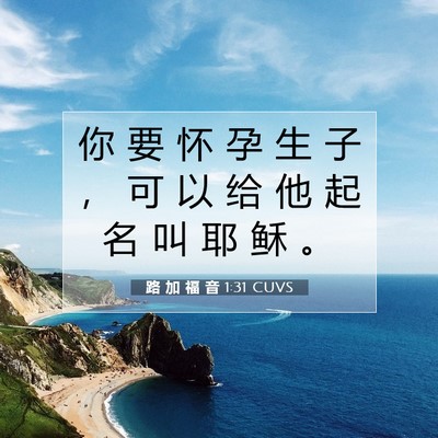 Picture 07 - 路 加 福 音 1:31 CUVS - 你 要 怀 孕 生 子 ， 可 以 给 他 起 - Bible Verse Picture