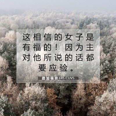 Picture 07 - 路 加 福 音 1:45 CUVS - 这 相 信 的 女 子 是 有 福 的 ！ 因 - Bible Verse Picture