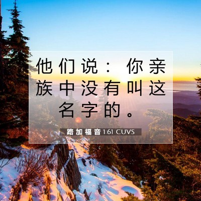 Picture 07 - 路 加 福 音 1:61 CUVS - 他 们 说 ： 你 亲 族 中 没 有 叫 这 - Bible Verse Picture