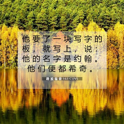 Picture 07 - 路 加 福 音 1:63 CUVS - 他 要 了 一 块 写 字 的 板 ， 就 写 - Bible Verse Picture