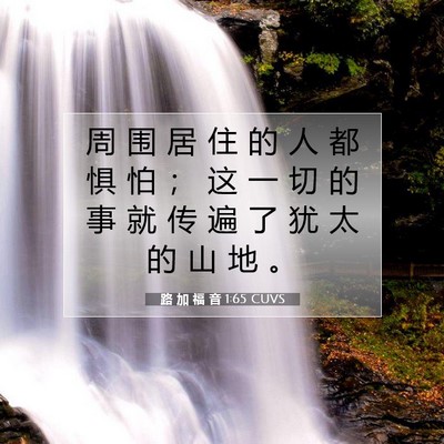 Picture 07 - 路 加 福 音 1:65 CUVS - 周 围 居 住 的 人 都 惧 怕 ; 这 一 - Bible Verse Picture