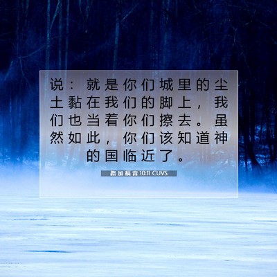 Picture 07 - 路 加 福 音 10:11 CUVS - 说 ： 就 是 你 们 城 里 的 尘 土 黏 - Bible Verse Picture