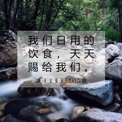 Picture 07 - 路 加 福 音 11:3 CUVS - 我 们 日 用 的 饮 食 ， 天 天 赐 给 - Bible Verse Picture