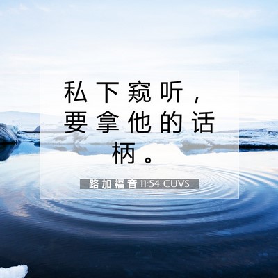 Picture 07 - 路 加 福 音 11:54 CUVS - 私 下 窥 听 ， 要 拿 他 的 话 柄 - Bible Verse Picture