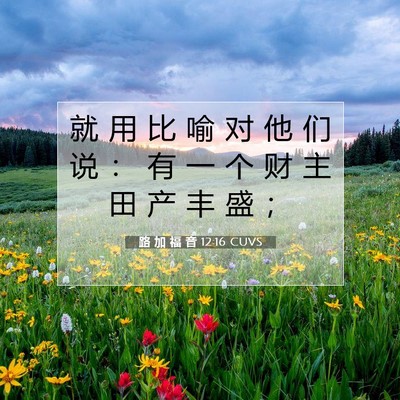 Picture 07 - 路 加 福 音 12:16 CUVS - 就 用 比 喻 对 他 们 说 ： 有 一 个 - Bible Verse Picture