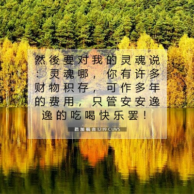 Picture 07 - 路 加 福 音 12:19 CUVS - 然 後 要 对 我 的 灵 魂 说 ： 灵 魂 - Bible Verse Picture