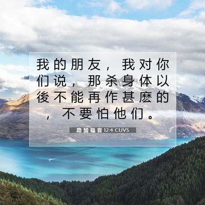 Picture 07 - 路 加 福 音 12:4 CUVS - 我 的 朋 友 ， 我 对 你 们 说 ， 那 - Bible Verse Picture