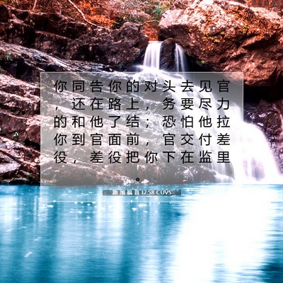 Picture 07 - 路 加 福 音 12:58 CUVS - 你 同 告 你 的 对 头 去 见 官 ， 还 - Bible Verse Picture