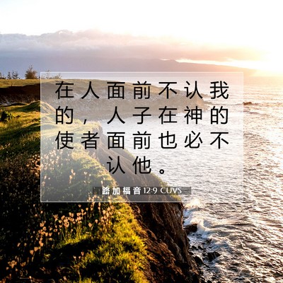 Picture 07 - 路 加 福 音 12:9 CUVS - 在 人 面 前 不 认 我 的 ， 人 子 在 - Bible Verse Picture