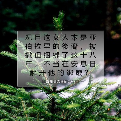 Picture 07 - 路 加 福 音 13:16 CUVS - 况 且 这 女 人 本 是 亚 伯 拉 罕 的 - Bible Verse Picture
