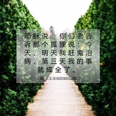 Picture 07 - 路 加 福 音 13:32 CUVS - 耶 稣 说 ： 你 们 去 告 诉 那 个 狐 - Bible Verse Picture