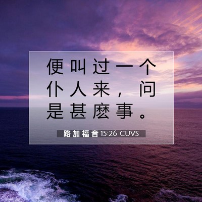 Picture 07 - 路 加 福 音 15:26 CUVS - 便 叫 过 一 个 仆 人 来 ， 问 是 甚 - Bible Verse Picture