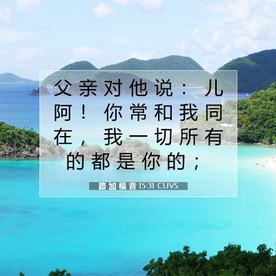 Picture 07 - 路 加 福 音 15:31 CUVS - 父 亲 对 他 说 ： 儿 阿 ！ 你 常 和 - Bible Verse Picture