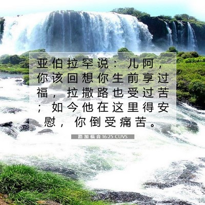 Picture 07 - 路 加 福 音 16:25 CUVS - 亚 伯 拉 罕 说 ： 儿 阿 ， 你 该 回 - Bible Verse Picture