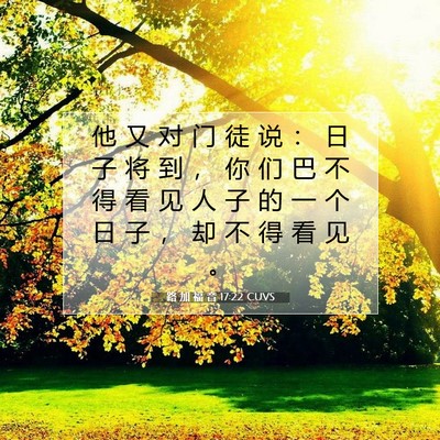 Picture 07 - 路 加 福 音 17:22 CUVS - 他 又 对 门 徒 说 ： 日 子 将 到 ， - Bible Verse Picture