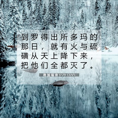 Picture 07 - 路 加 福 音 17:29 CUVS - 到 罗 得 出 所 多 玛 的 那 日 ， 就 - Bible Verse Picture