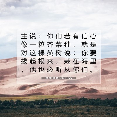 Picture 07 - 路 加 福 音 17:6 CUVS - 主 说 ： 你 们 若 有 信 心 像 一 粒 - Bible Verse Picture