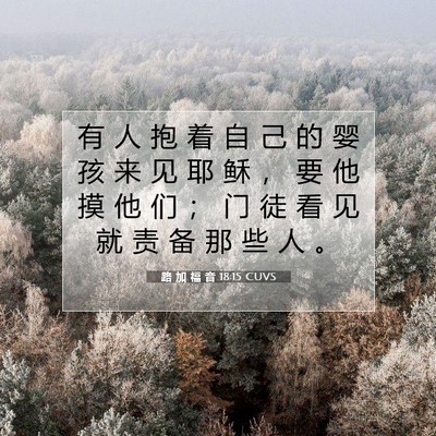 Picture 07 - 路 加 福 音 18:15 CUVS - 有 人 抱 着 自 己 的 婴 孩 来 见 耶 - Bible Verse Picture