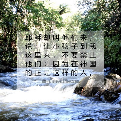 Picture 07 - 路 加 福 音 18:16 CUVS - 耶 稣 却 叫 他 们 来 ， 说 ： 让 小 - Bible Verse Picture