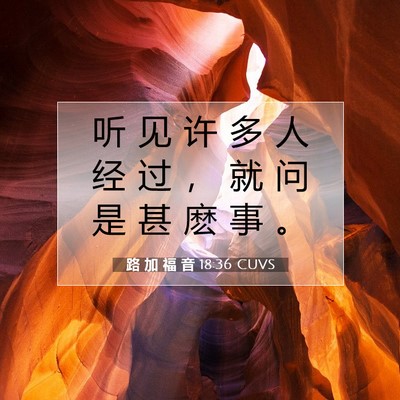 Picture 07 - 路 加 福 音 18:36 CUVS - 听 见 许 多 人 经 过 ， 就 问 是 甚 - Bible Verse Picture