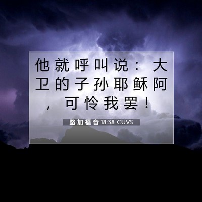 Picture 07 - 路 加 福 音 18:38 CUVS - 他 就 呼 叫 说 ： 大 卫 的 子 孙 耶 - Bible Verse Picture