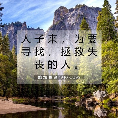 Picture 07 - 路 加 福 音 19:10 CUVS - 人 子 来 ， 为 要 寻 找 ， 拯 救 失 - Bible Verse Picture