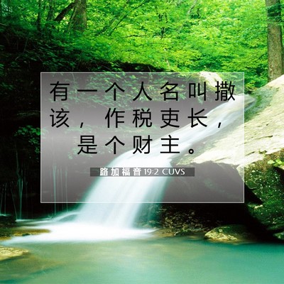 Picture 07 - 路 加 福 音 19:2 CUVS - 有 一 个 人 名 叫 撒 该 ， 作 税 吏 - Bible Verse Picture