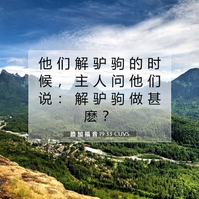 Picture 07 - 路 加 福 音 19:33 CUVS - 他 们 解 驴 驹 的 时 候 ， 主 人 问 - Bible Verse Picture