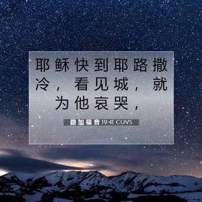 Picture 07 - 路 加 福 音 19:41 CUVS - 耶 稣 快 到 耶 路 撒 冷 ， 看 见 城 - Bible Verse Picture