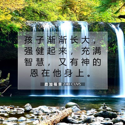 Picture 07 - 路 加 福 音 2:40 CUVS - 孩 子 渐 渐 长 大 ， 强 健 起 来 ， - Bible Verse Picture