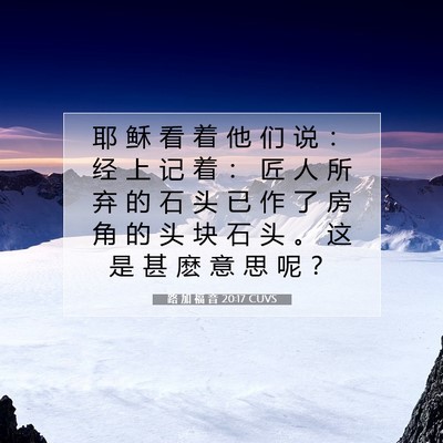 Picture 07 - 路 加 福 音 20:17 CUVS - 耶 稣 看 着 他 们 说 ： 经 上 记 着 - Bible Verse Picture
