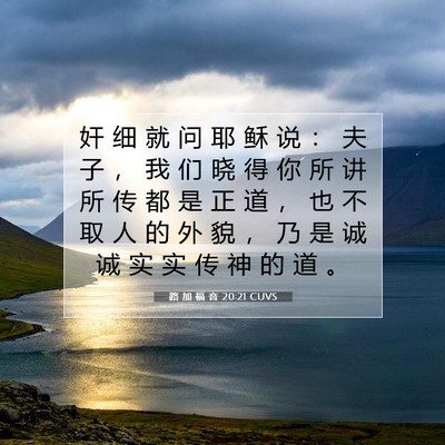 Picture 07 - 路 加 福 音 20:21 CUVS - 奸 细 就 问 耶 稣 说 ： 夫 子 ， 我 - Bible Verse Picture