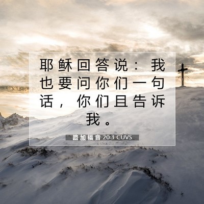 Picture 07 - 路 加 福 音 20:3 CUVS - 耶 稣 回 答 说 ： 我 也 要 问 你 们 - Bible Verse Picture