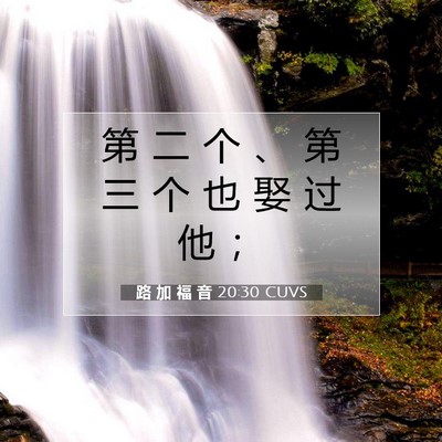 Picture 07 - 路 加 福 音 20:30 CUVS - 第 二 个 、 第 三 个 也 娶 过 他 - Bible Verse Picture