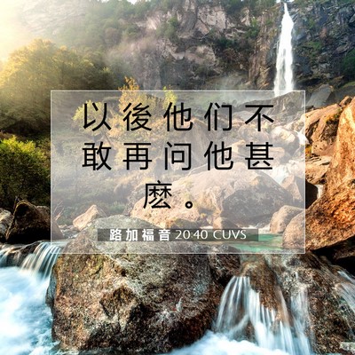 Picture 07 - 路 加 福 音 20:40 CUVS - 以 後 他 们 不 敢 再 问 他 甚 麽 - Bible Verse Picture