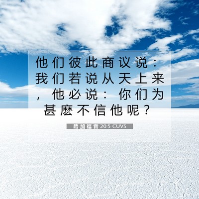 Picture 07 - 路 加 福 音 20:5 CUVS - 他 们 彼 此 商 议 说 ： 我 们 若 说 - Bible Verse Picture