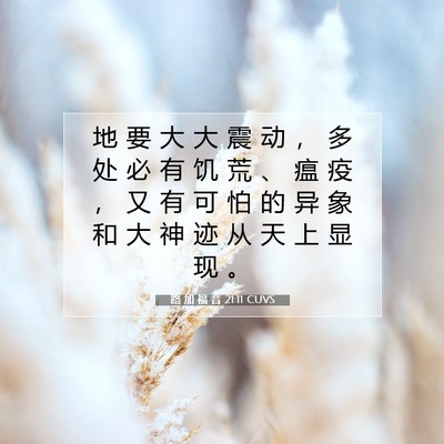 Picture 07 - 路 加 福 音 21:11 CUVS - 地 要 大 大 震 动 ， 多 处 必 有 饥 - Bible Verse Picture