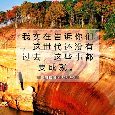 Picture 07 - 路 加 福 音 21:32 CUVS - 我 实 在 告 诉 你 们 ， 这 世 代 还 - Bible Verse Picture