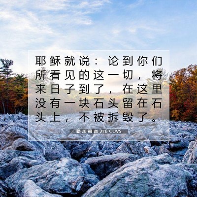 Picture 07 - 路 加 福 音 21:6 CUVS - 耶 稣 就 说 ： 论 到 你 们 所 看 见 - Bible Verse Picture