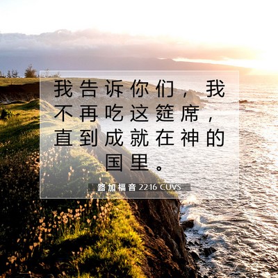 Picture 07 - 路 加 福 音 22:16 CUVS - 我 告 诉 你 们 ， 我 不 再 吃 这 筵 - Bible Verse Picture