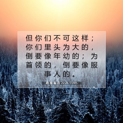 Picture 07 - 路 加 福 音 22:26 CUVS - 但 你 们 不 可 这 样 ； 你 们 里 头 - Bible Verse Picture