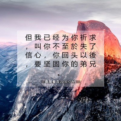 Picture 07 - 路 加 福 音 22:32 CUVS - 但 我 已 经 为 你 祈 求 ， 叫 你 不 - Bible Verse Picture