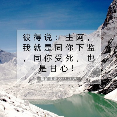 Picture 07 - 路 加 福 音 22:33 CUVS - 彼 得 说 ： 主 阿 ， 我 就 是 同 你 - Bible Verse Picture