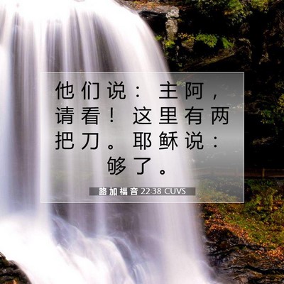 Picture 07 - 路 加 福 音 22:38 CUVS - 他 们 说 ： 主 阿 ， 请 看 ！ 这 里 - Bible Verse Picture
