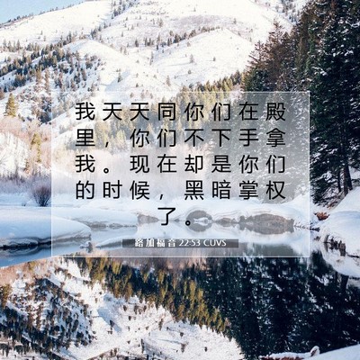 Picture 07 - 路 加 福 音 22:53 CUVS - 我 天 天 同 你 们 在 殿 里 ， 你 们 - Bible Verse Picture