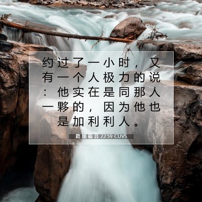 Picture 07 - 路 加 福 音 22:59 CUVS - 约 过 了 一 小 时 ， 又 有 一 个 人 - Bible Verse Picture