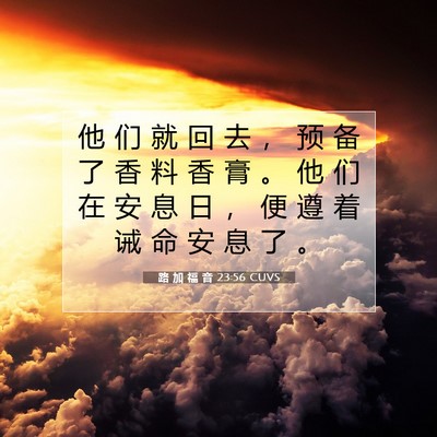 Picture 07 - 路 加 福 音 23:56 CUVS - 他 们 就 回 去 ， 预 备 了 香 料 香 - Bible Verse Picture
